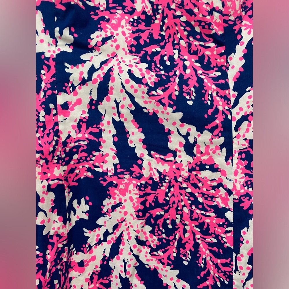 Lilly Pulitzer Dress Fiesta Nauti Navy Pink Beyond the‎ Sea Coral Size 4 - Picture 3 of 15